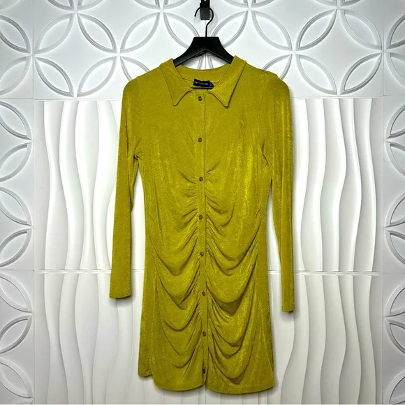 lime green shirt dress Kaleido Key Lime Cotton Shirt Dress